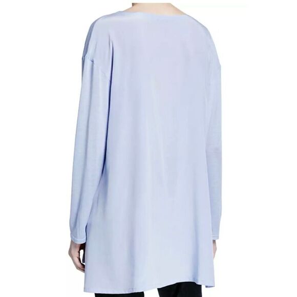Eileen Fisher cotton silk blend crewneck tunic sweater M - Picture 2 of 10